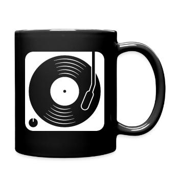 Plattenspieler mit Vinylalbum - Tasse einfarbig - Schwarz - Rechts