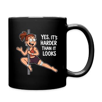 Pole Dance Cartoon – Harder Than It Looks - Tasse einfarbig - Schwarz - Rechts