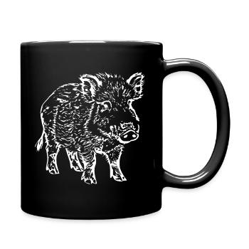 Wild boar - Full Colour Mug - black - Right