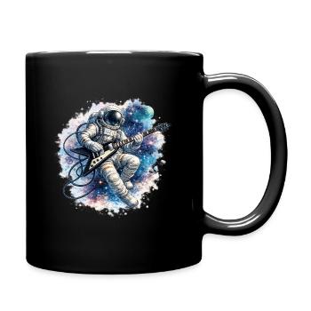 Astronaut Guitar in Space Watercolor - Full Colour Mug - black - Right
