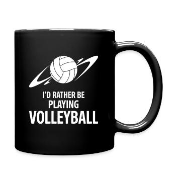 Je préférerais jouer au volley-ball en disant - Mug uni - noir - Droite
