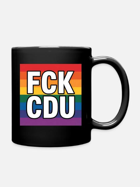 FCK CDU - Anti CDU Meme - Tasse einfarbig - Schwarz