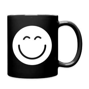 Smiley lächle gute Laune - Tasse einfarbig - Schwarz - Rechts