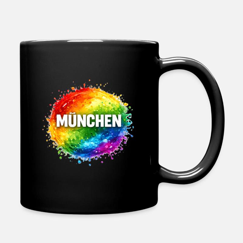 Colorful color splash over Munich - Full Colour Mug - black