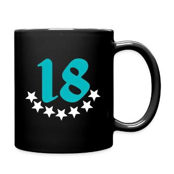 18 Star Pattern, Numbers, Birthday - Full Colour Mug - black - Right