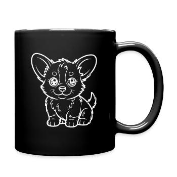 Chihuahua Linienkawaii Hund - Tasse einfarbig - Schwarz - Rechts