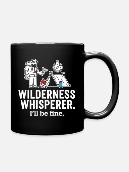 Wilderness Whisperer Camping Abenteuer - Tasse einfarbig - Schwarz