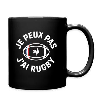 Französischer Rugby-Hahn – Ich kann nicht - Tasse einfarbig - Schwarz - Rechts