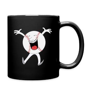 Lachendes Baseball-Maskottchen - Tasse einfarbig - Schwarz - Rechts