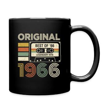 Original 1966 Jahrgang Vintage Retro Geburtstag - Tasse einfarbig - Schwarz - Rechts