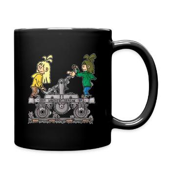 Rona & Quinn – die Handhebeldraisine / - Tasse einfarbig - Schwarz - Rechts