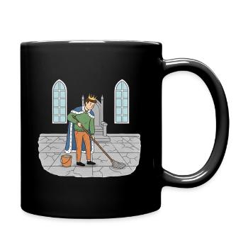 Roi Nettoie le Château - Mug uni - noir - Droite