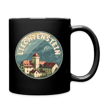 Explore Liechtenstein Vaduz Castle Travel Art - Full Colour Mug - black - Right