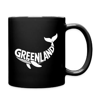 Greenland Wal Schriftzug - Tasse einfarbig - Schwarz - Rechts