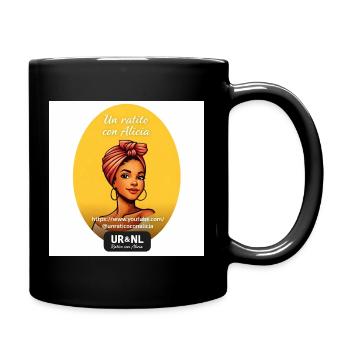Alicia Portrait mit Turban – Gelber Hintergrund - Tasse einfarbig - Schwarz - Rechts