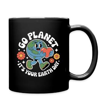 Go Planet It's Your Earth Day - Full Colour Mug - black - Right