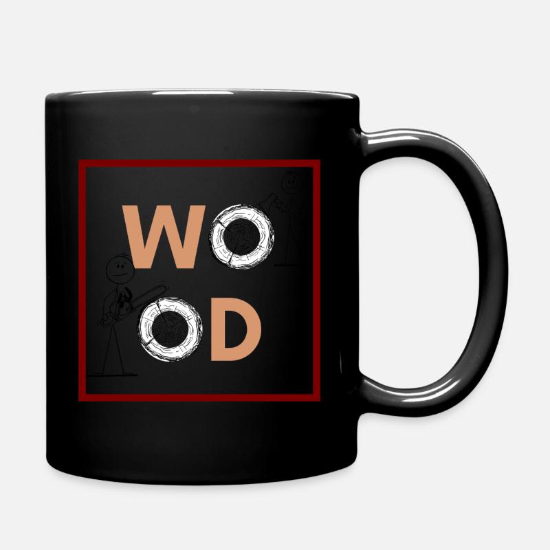 Tree rings minimalist design - Full Colour Mug - black
