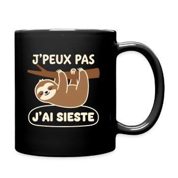 Sieste du paresseux - Mug uni - noir - Droite