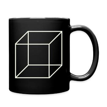 Geometric Wire Cube - Full Colour Mug - black - Right