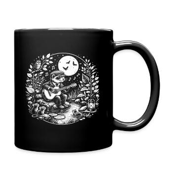 Ferret-Gitarrist auf der Lake Magic Illustration - Tasse einfarbig - Schwarz - Rechts