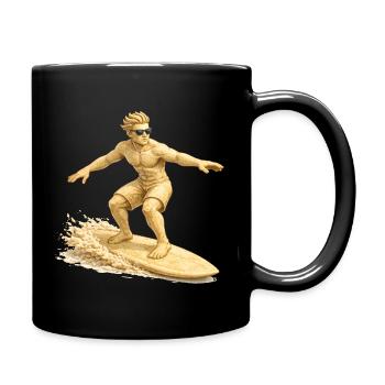 Sand surfer on the surfboard - Full Colour Mug - black - Right