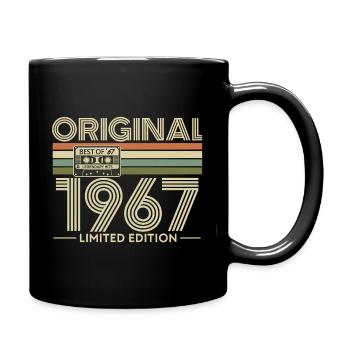 Originales Vintage-Erbstück von 1967 - Tasse einfarbig - Schwarz - Rechts
