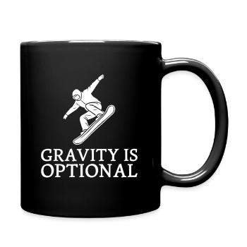 Gravity is optional Snowboarder Winter Sports Fun - Full Colour Mug - black - Right