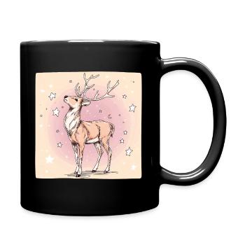 Deer with stars - Full Colour Mug - black - Right