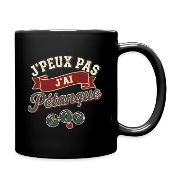 I can't I played pétanque - Full Colour Mug - black - Right