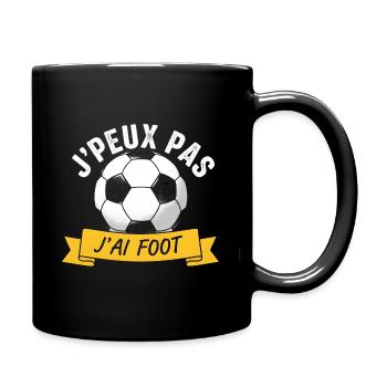 J'peux pas j'ai foot – Tee football - Mug uni - noir - Droite