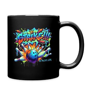 Bowling Strike Graffiti Retro Sports Art Tee - Mug uni - noir - Droite