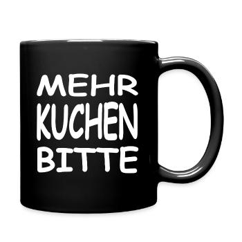 Kuchen - Tasse einfarbig - Schwarz - Rechts
