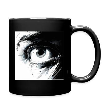 Abstract eye in black and white - Full Colour Mug - black - Right