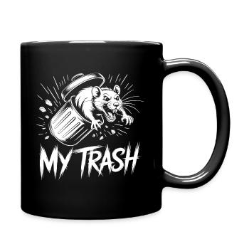 Aggressive rat in the trash can – My Trash - Full Colour Mug - black - Right