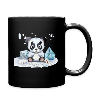 Panda câlin dans le trésor de glace - Mug uni - noir - Droite