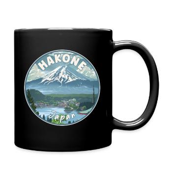 Entdecken Sie Hakone in Japan Landschaftsreisekunst - Tasse einfarbig - Schwarz - Rechts