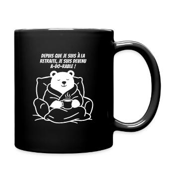 Ma Retraite en Peignoir (texte blanc) - Mug uni - noir - Droite