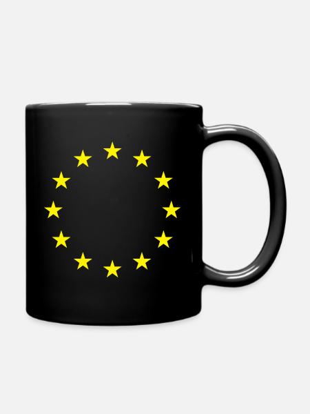 EU-Flagge - Tasse einfarbig - Schwarz