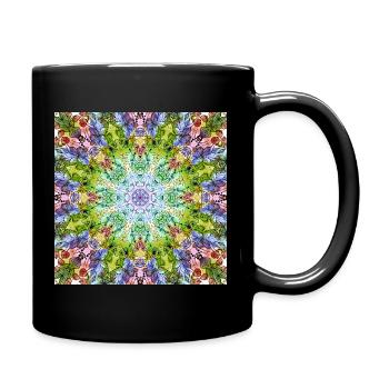 Kaleidoscope Flower Mandala - Full Colour Mug - black - Right