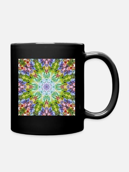 Mandala de Fleurs Kaléidoscope - Mug uni - noir