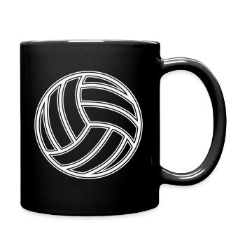 Volleyball Kreis-Muster - Tasse einfarbig - Schwarz - Rechts