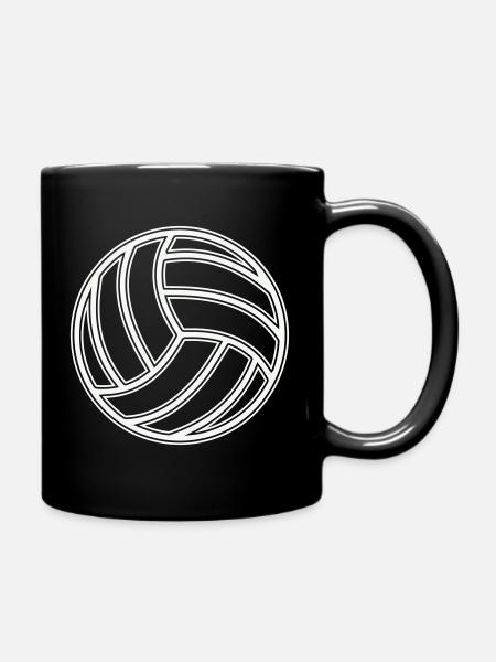 Volleyball Kreis-Muster - Tasse einfarbig - Schwarz