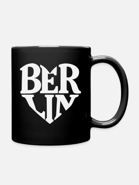 Logo de la police en forme de cœur de Berlin - Mug uni - noir