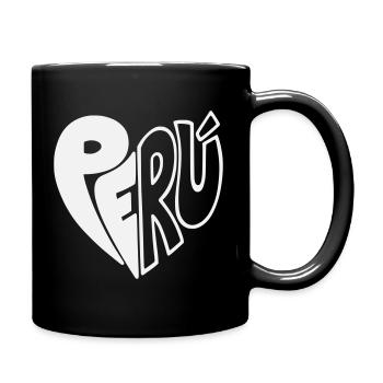Peru Hand Drawn Logo - Farbe variabel  - Tasse einfarbig - Schwarz - Rechts