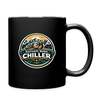 Naturally Chill Sloth Badge - Full Colour Mug - black - Right