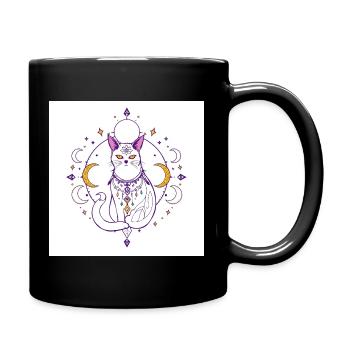 mystical-cat-moon-celestial-A - Full Colour Mug - black - Right