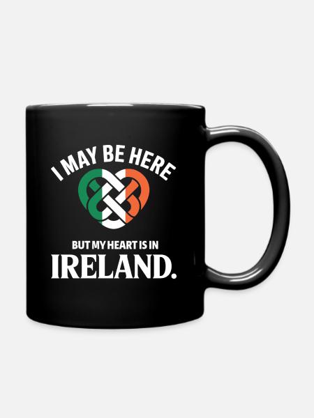 Fierté du Nœud Celtique du Cœur Irlandais - Mug uni - noir