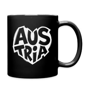 Austria, Austria Heart Logo Vintage - Full Colour Mug - black - Right