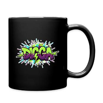 Digga Graffiti Neon Burst - Tasse einfarbig - Schwarz - Rechts