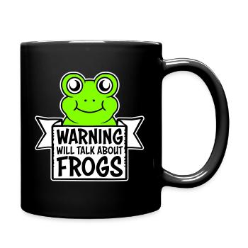 Avertissement : parlera des grenouilles, grenouille, animal drôle. - Mug uni - noir - Droite